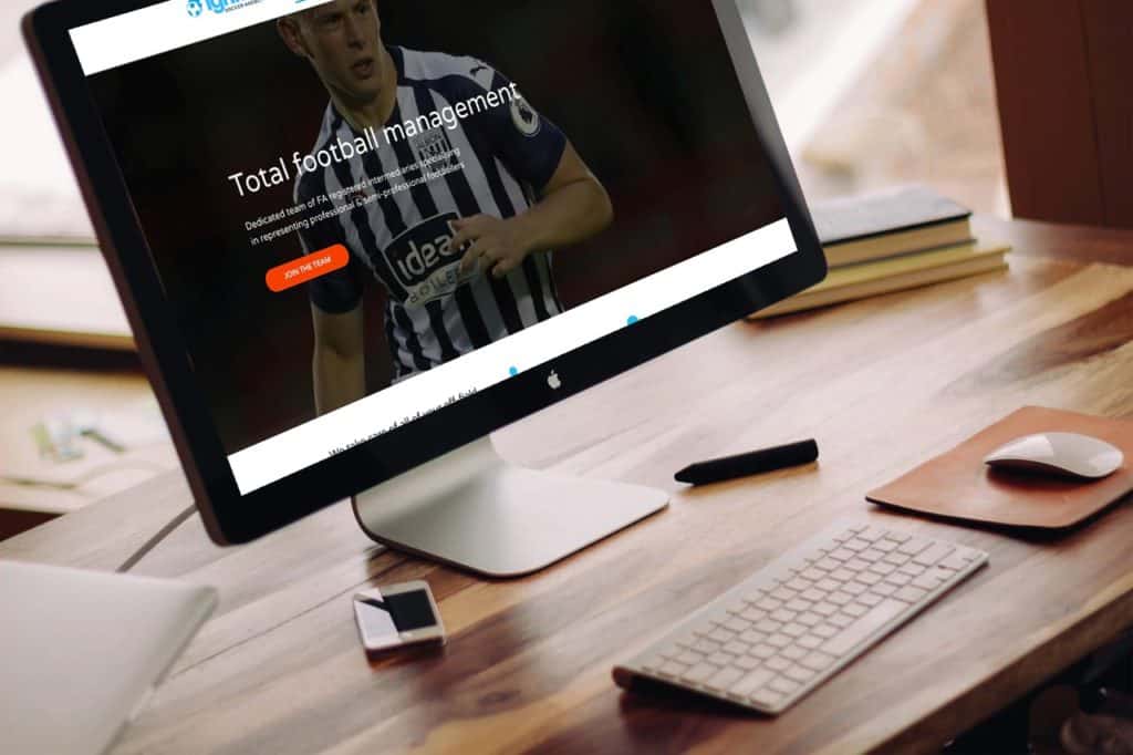 Case study: website design for sports management agency - Football Digital Marketing & Web Design Birmingham for Ignite Soccer Agency | Bespoke Web Design Birmingham